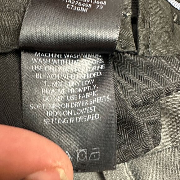 Mens H Haggar Dark Gray Dress Pants 36X30 Polyester Flat Front Trousers - Picture 6 of 7